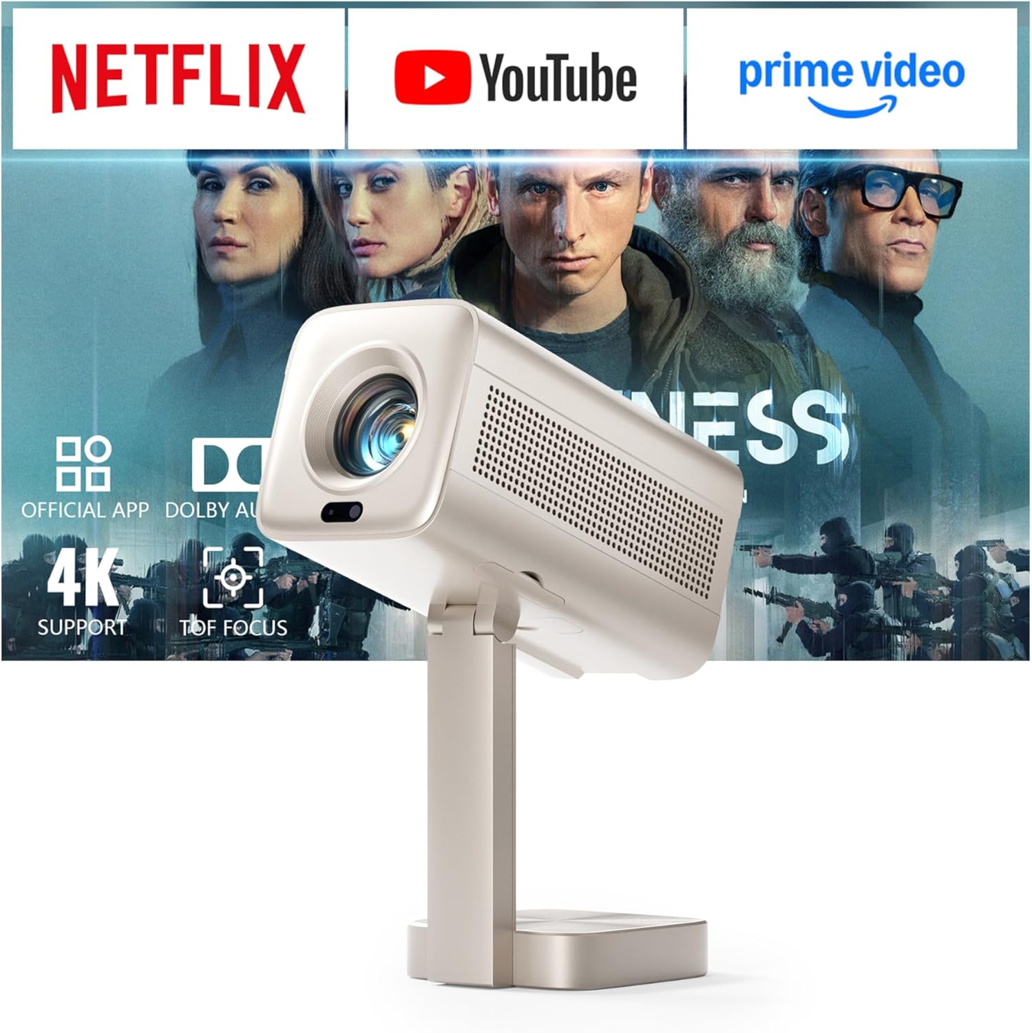 Mini Projector Portable - [Officially-Licensed APP & DoIby Audio] Mini
