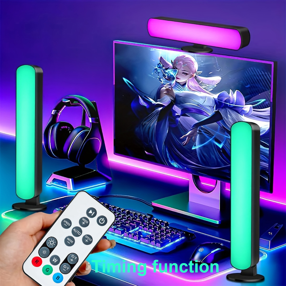 1pc Computer Desktop Decorativ - Rgb Desk Lamp Smart review and price