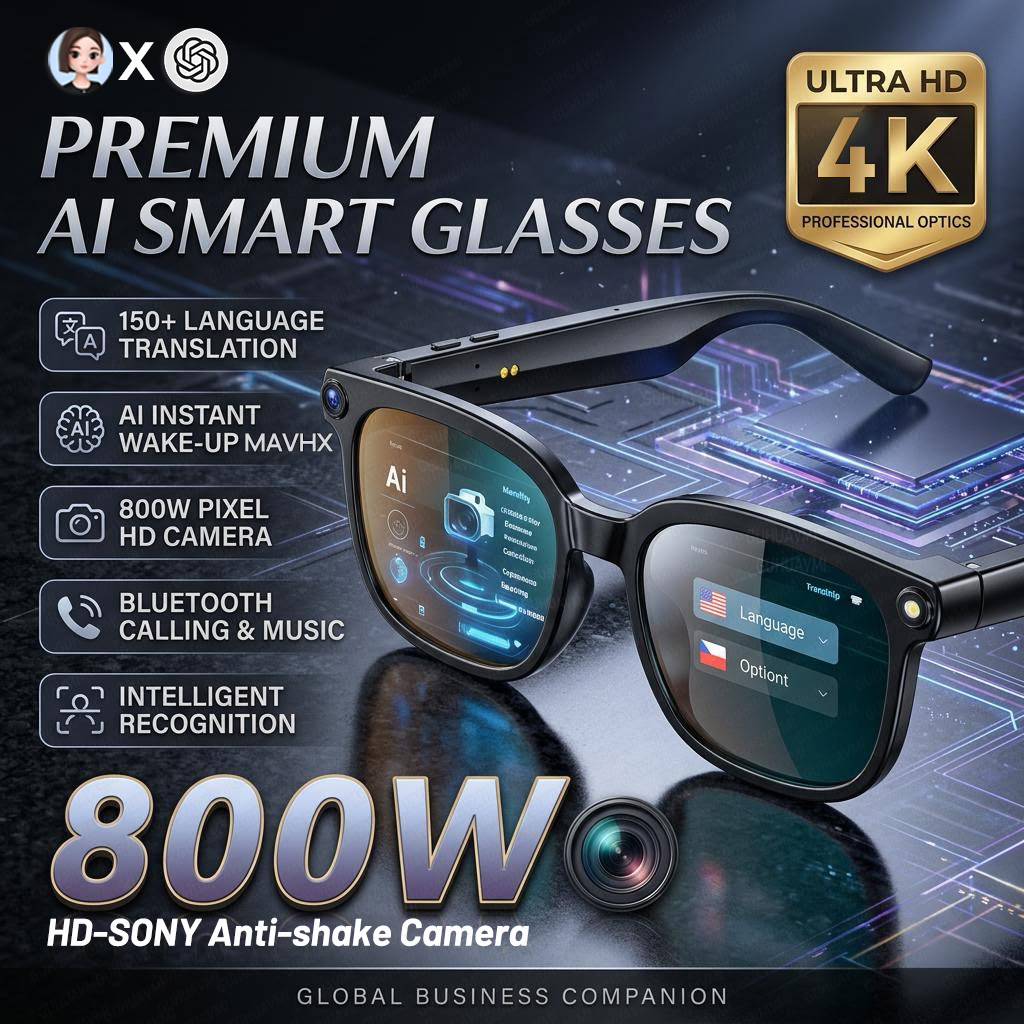 2026 4K 8MP Smart Glasses Men  - Electronics Gadgets For Men review and price