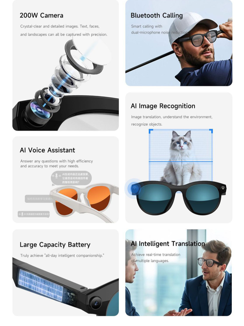 Lenovo Smart AI Glasses 1200MP - Electronics Gadgets For Men review and price