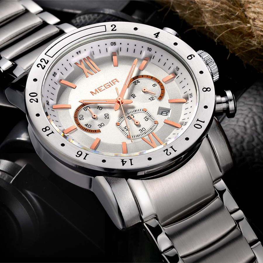 MEGIR Stainless Steel Casual W - Electronics Gadgets For Men review and price