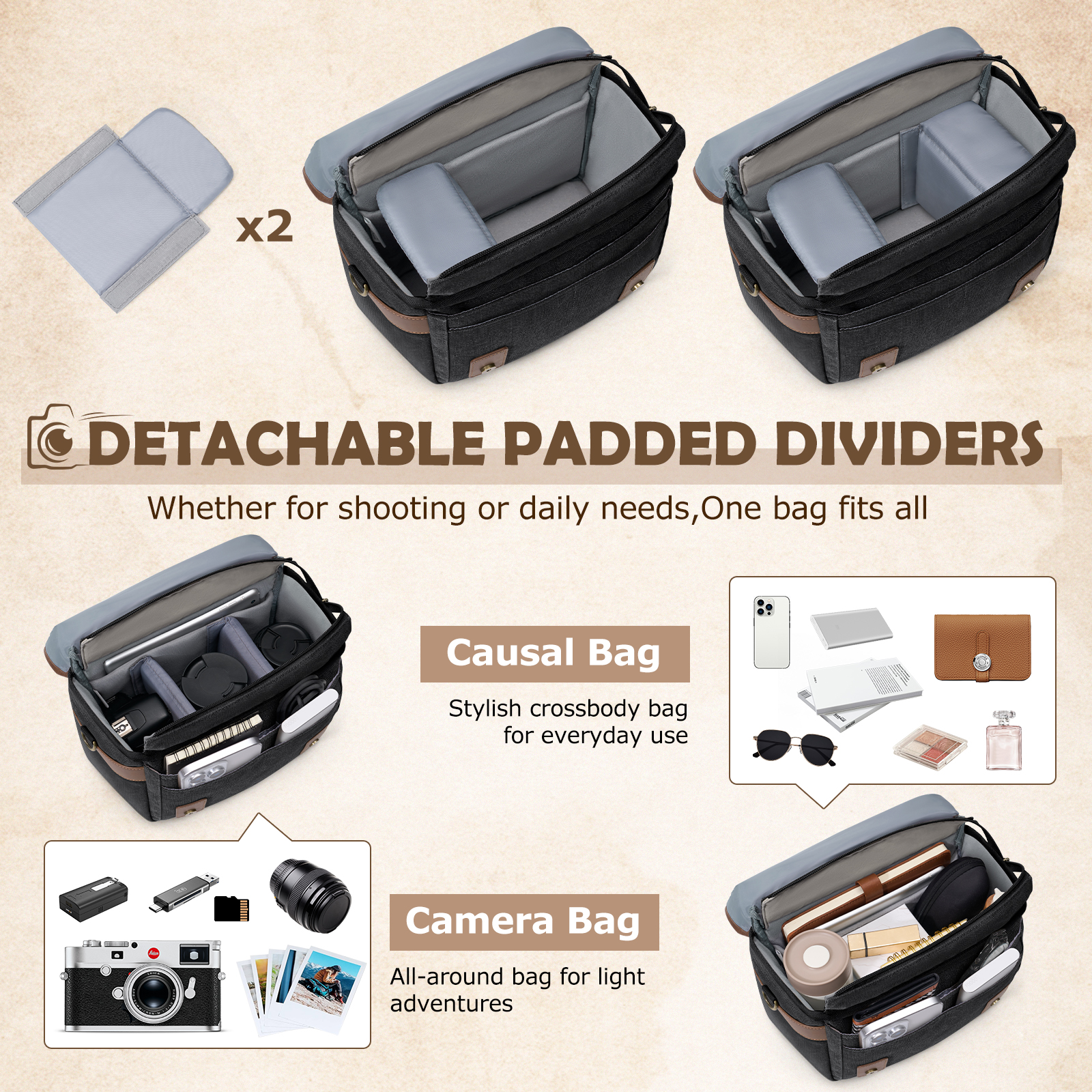 RAINSMORE Canvas Camera Bag DS - Compact Camera Mirrorless review and price